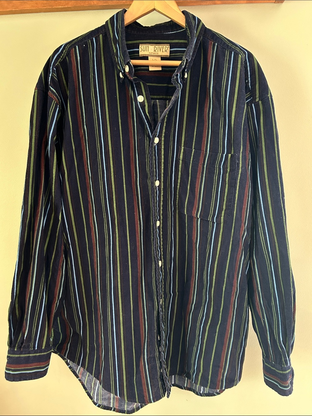 Men's 100% Cotton Corduroy Button-Down Shirt